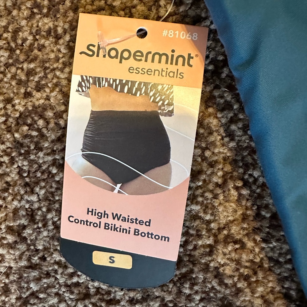 Shapermint Teal High-Waisted Bikini Bottom - Picture 3 of 6